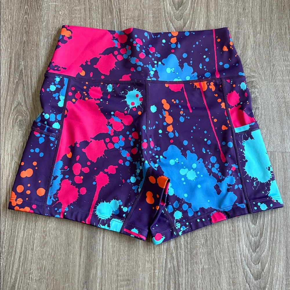 Constantly Varied Gear (CVG) Purple Paint Splatter Shorts 5” - Picture 6 of 6